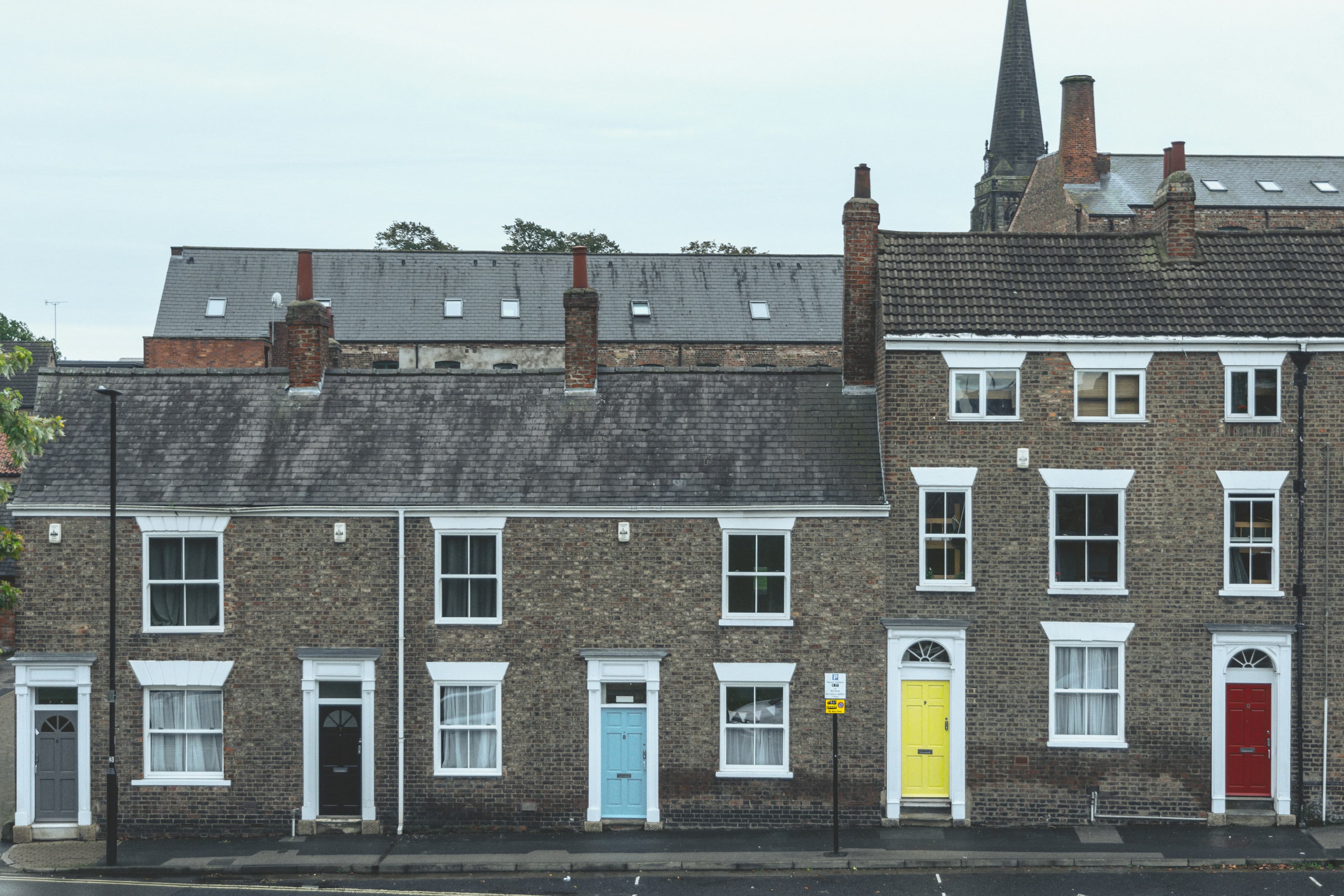 Row of linked terraced houses representing a property chain