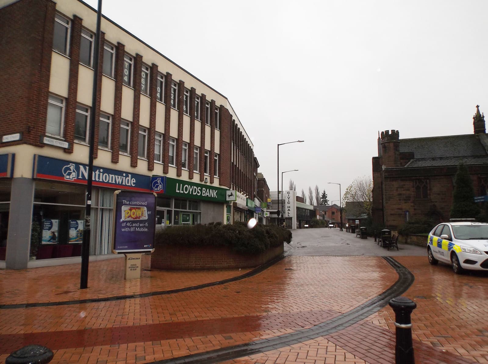 Bank and building society branches on a UK high street in Bedworth