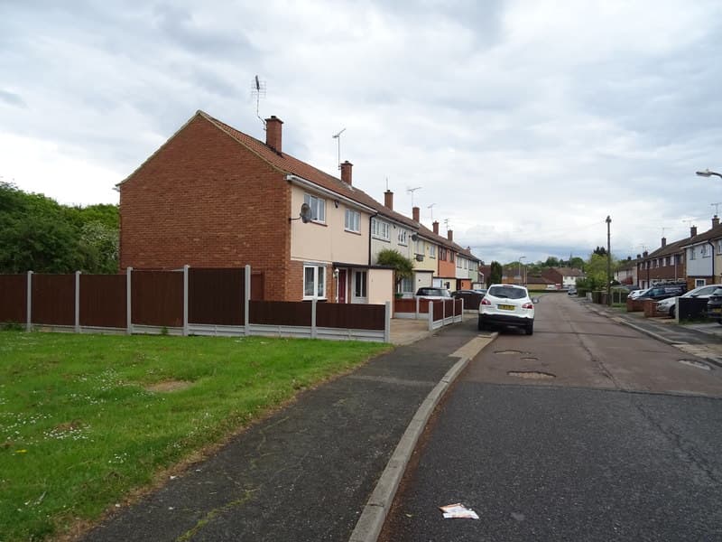 A row of houses on Holst Avenue in Basildon, Essex