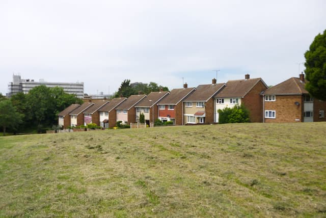 Houses on West Thorpe in Basildon, Essex, where recent buyers have sold at a loss less often than in Brentwood or Chelmsford