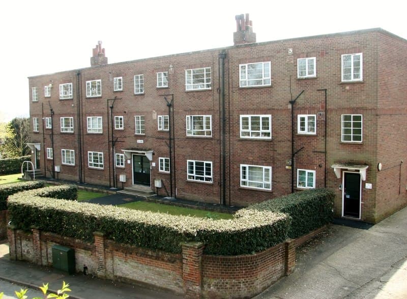 A residential block of flats in England, the kind of building a leasehold management pack covers
